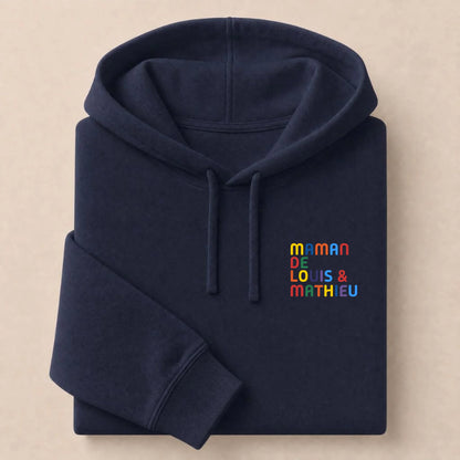 Pull personnalisé Maman - Prénoms multicolore brodé – vue 24