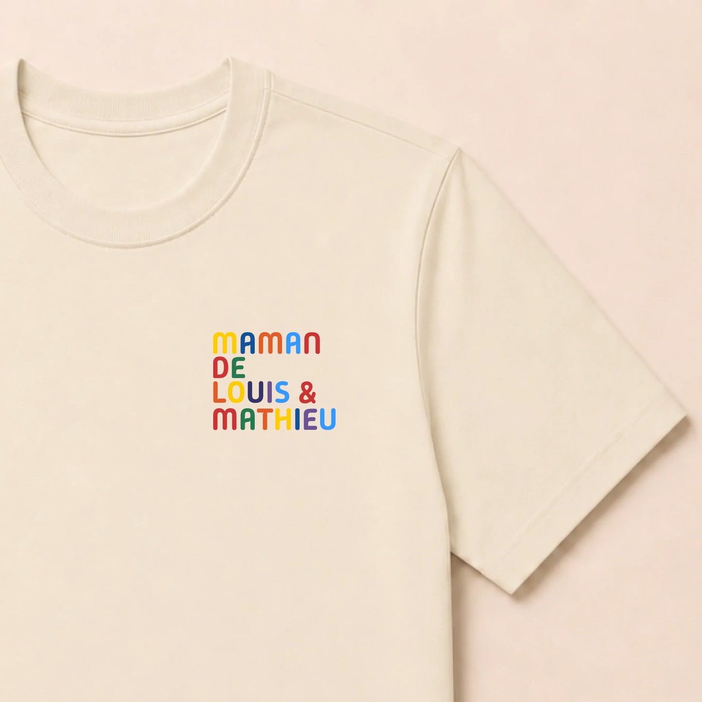Pull personnalisé Maman - Prénoms multicolore brodé – vue 37