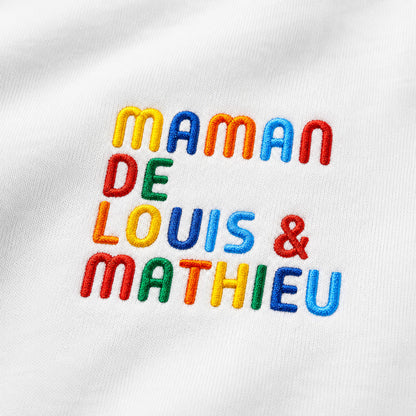 Pull personnalisé Maman - Prénoms multicolore brodé