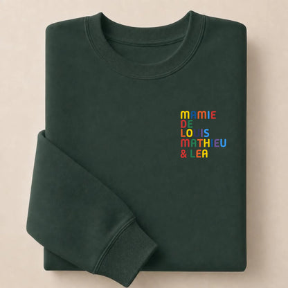 Pull personnalisé Mamie - Prénoms multicolore brodé – vue 13