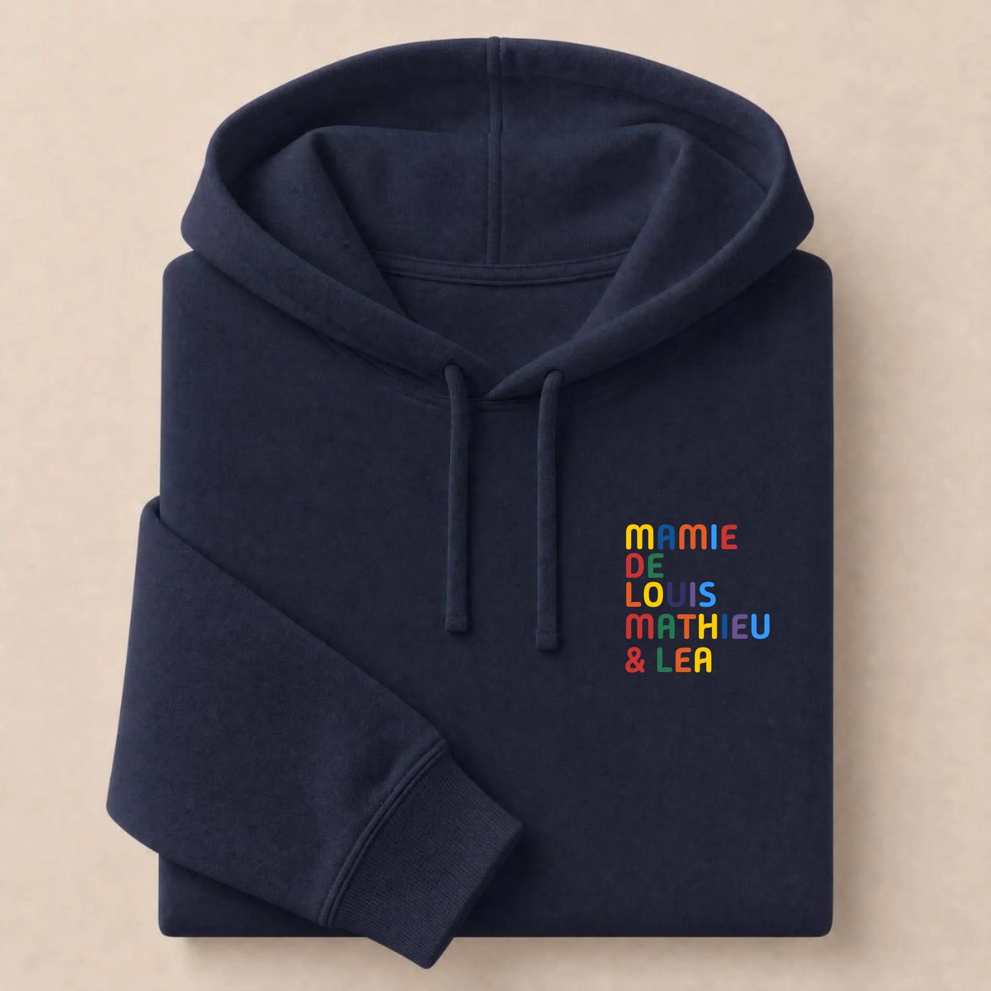 Pull personnalisé Mamie - Prénoms multicolore brodé – vue 24