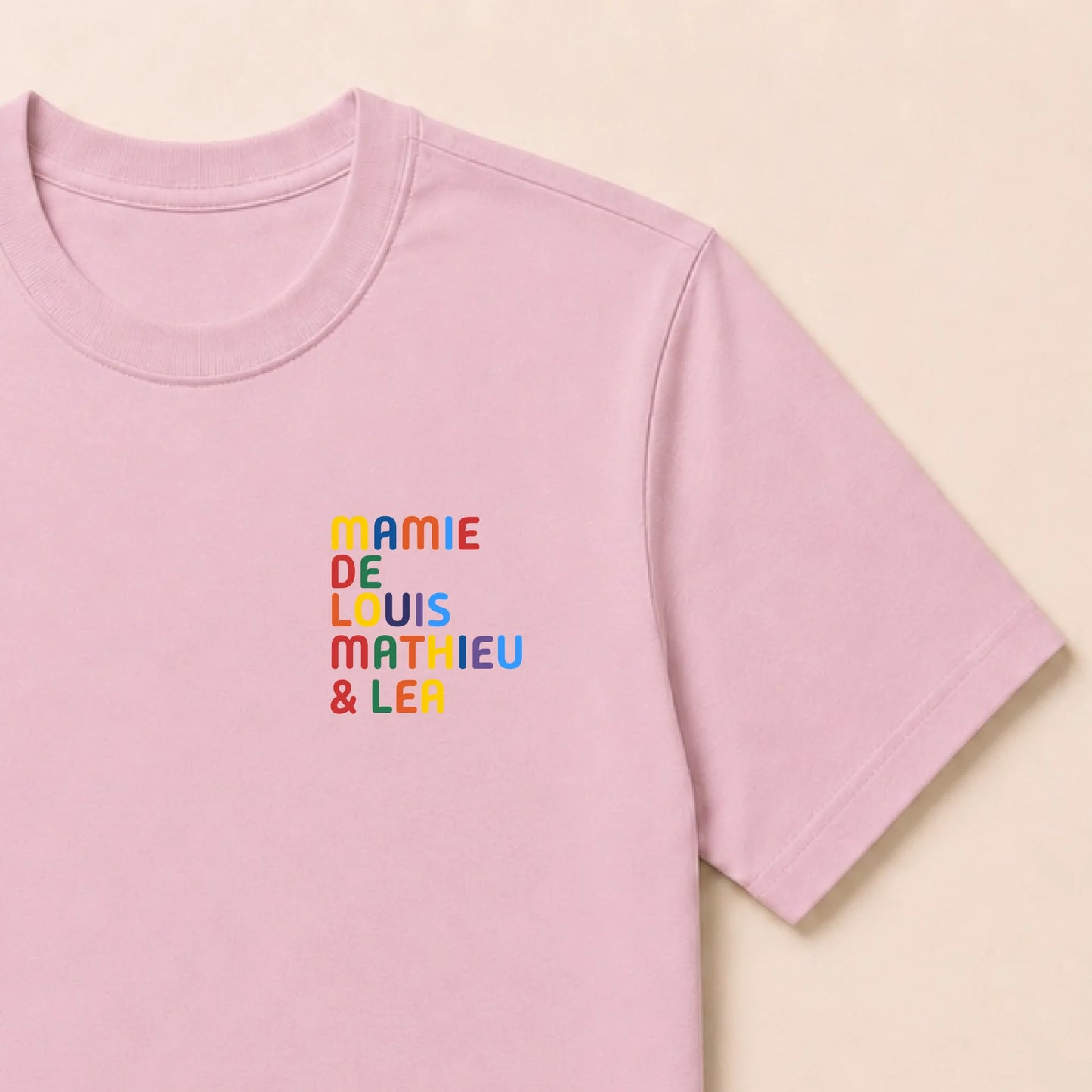 Pull personnalisé Mamie - Prénoms multicolore brodé – vue 36