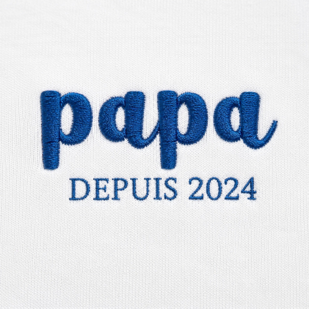 Sweat personnalisé papa brodé - Papa depuis et prénoms des enfants – vue 7