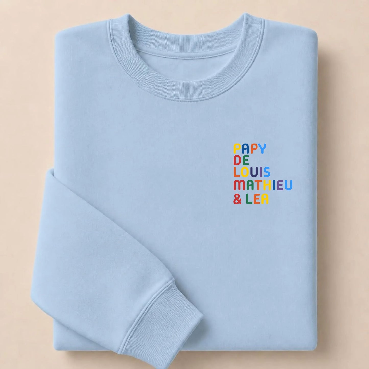 Pull personnalisé Papy - Prénoms multicolore brodé – vue 10