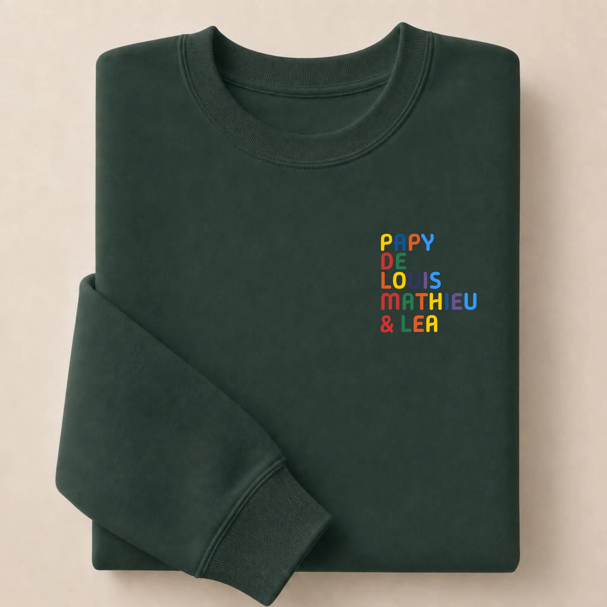 Pull personnalisé Papy - Prénoms multicolore brodé – vue 13
