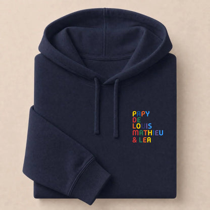 Pull personnalisé Papy - Prénoms multicolore brodé – vue 24