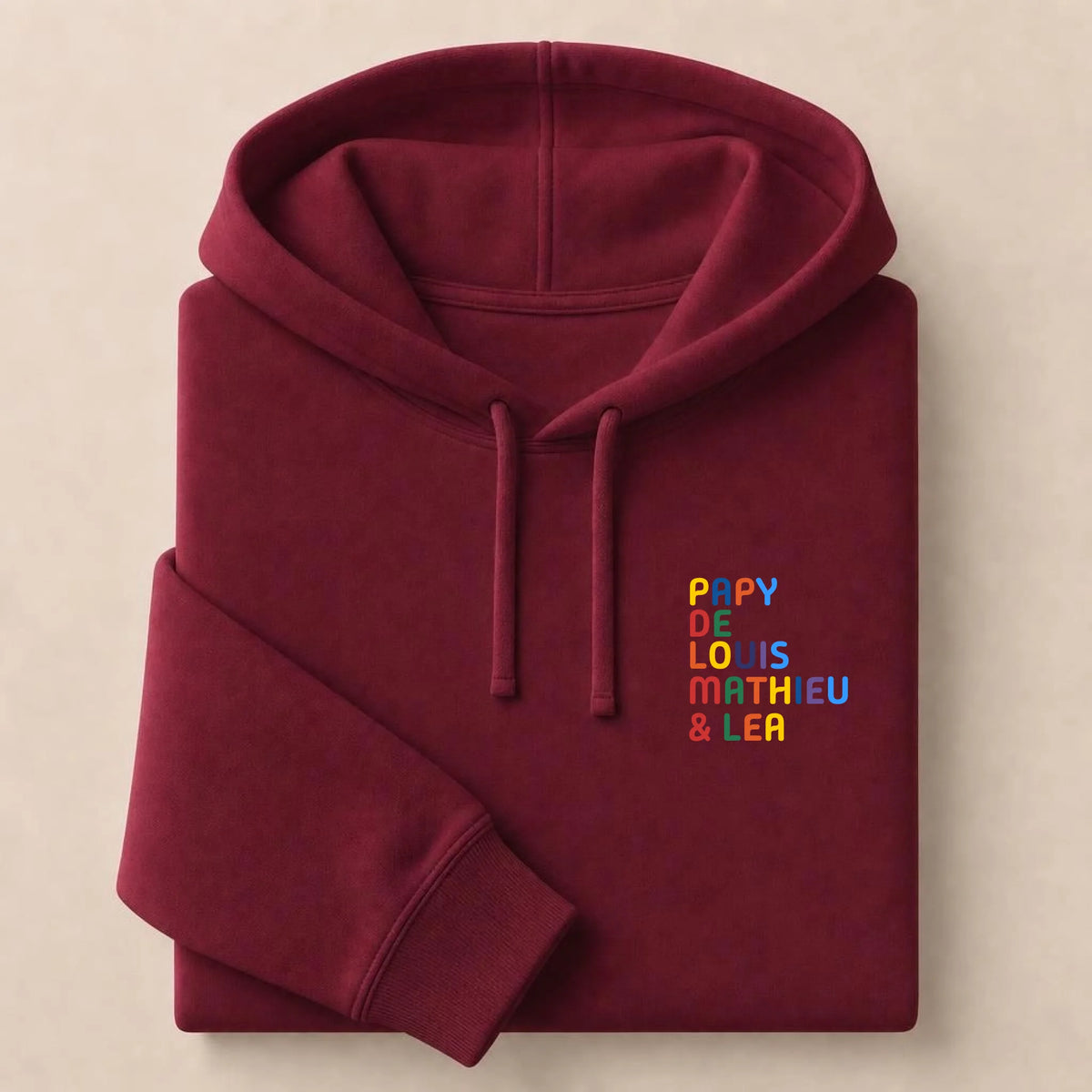 Pull personnalisé Papy - Prénoms multicolore brodé – vue 25