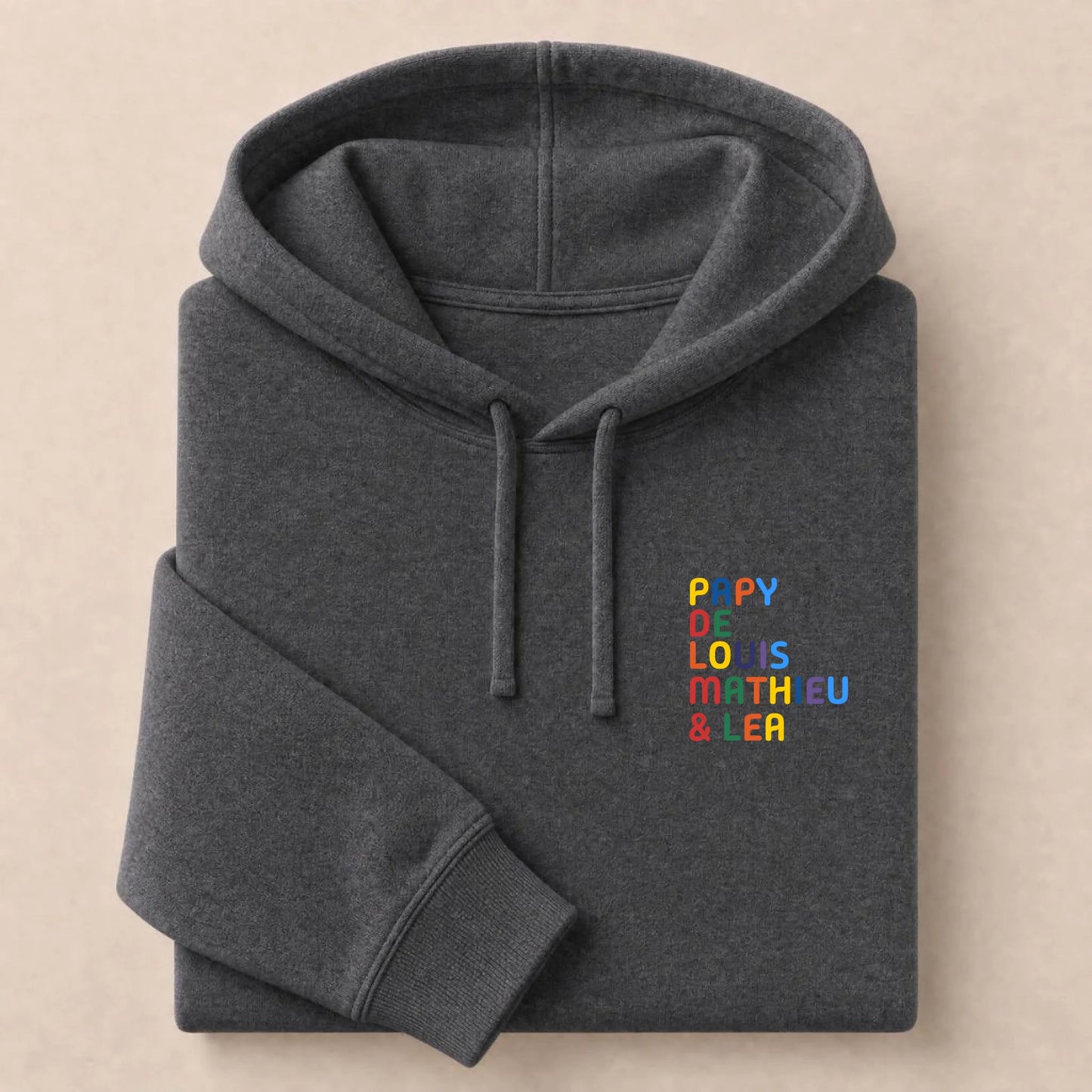 Pull personnalisé Papy - Prénoms multicolore brodé – vue 26
