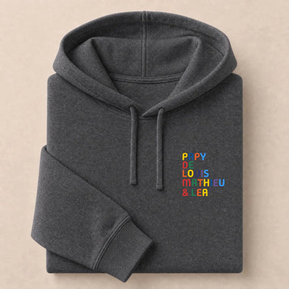 Pull personnalisé Papy - Prénoms multicolore brodé – vue 26