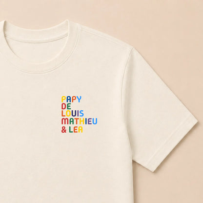 Pull personnalisé Papy - Prénoms multicolore brodé – vue 31