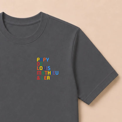 Pull personnalisé Papy - Prénoms multicolore brodé – vue 33
