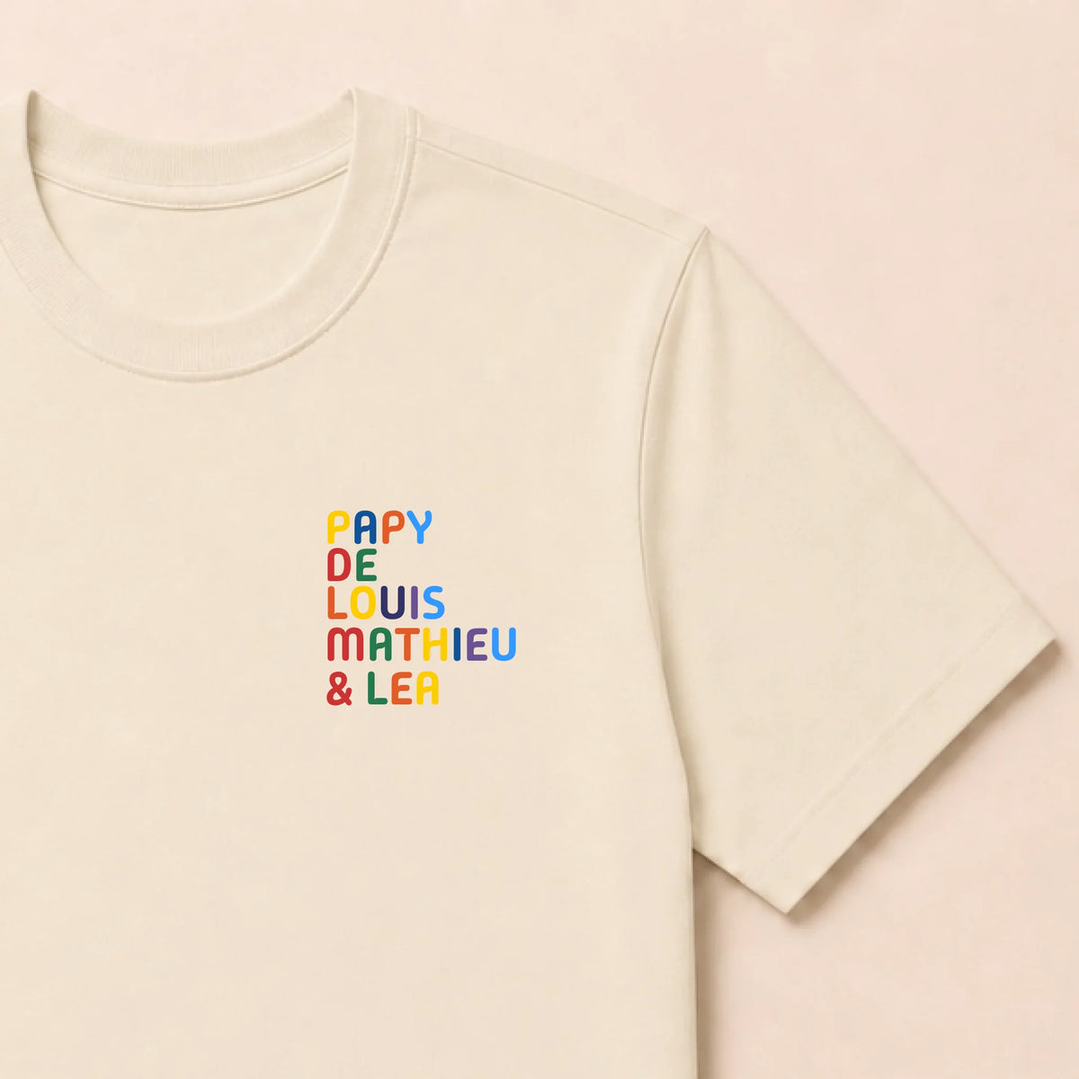 Pull personnalisé Papy - Prénoms multicolore brodé – vue 37