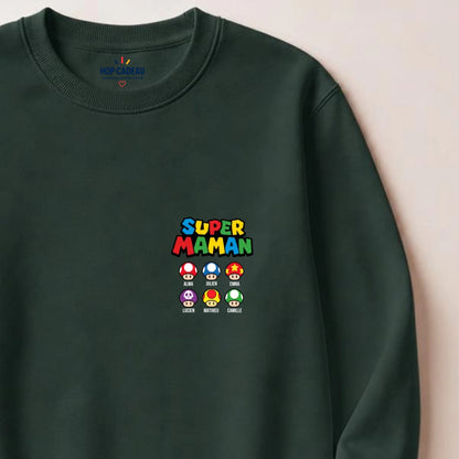 Pull Super Maman personnalisé – Prénoms des enfants – vue 10