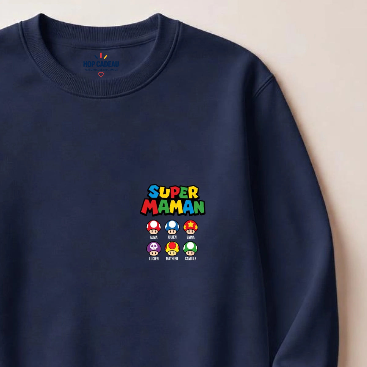 Pull Super Maman personnalisé – Prénoms des enfants – vue 12