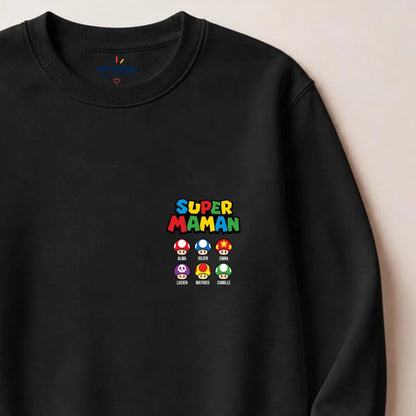 Pull Super Maman personnalisé – Prénoms des enfants – vue 13