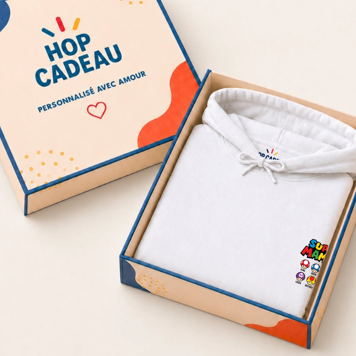 Pull Super Maman personnalisé – Prénoms des enfants – vue 15