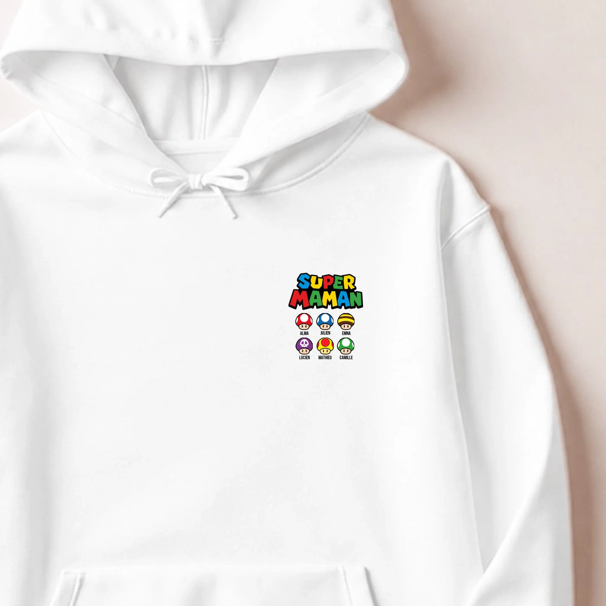 Pull Super Maman personnalisé – Prénoms des enfants – vue 24