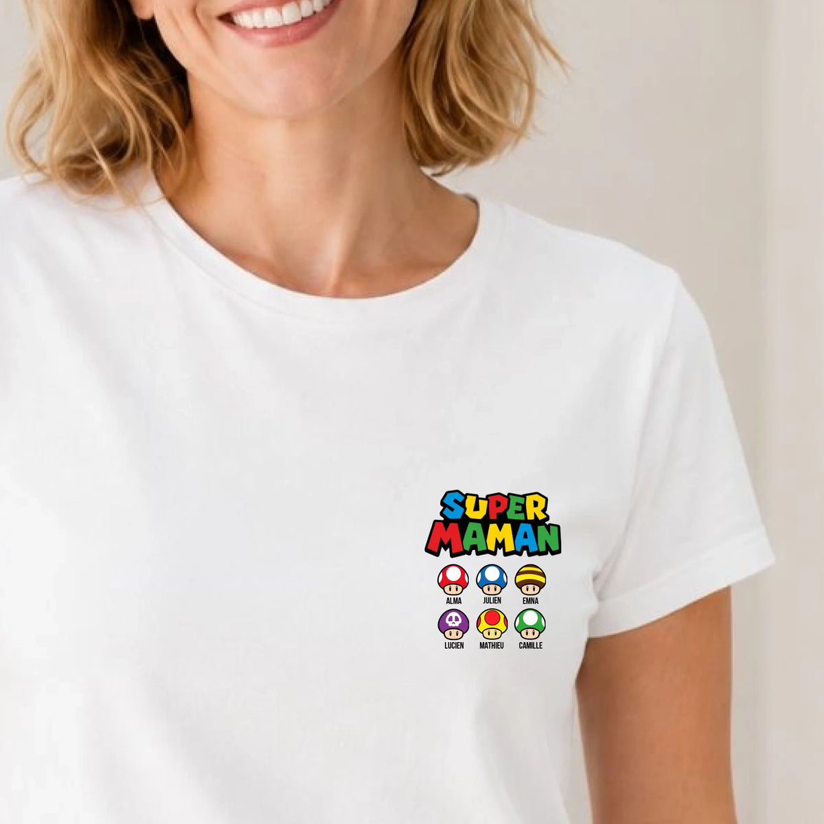 Pull Super Maman personnalisé – Prénoms des enfants – vue 25