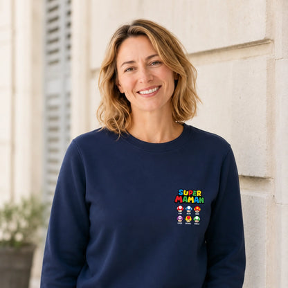 Pull Super Maman personnalisé – Prénoms des enfants – vue 3