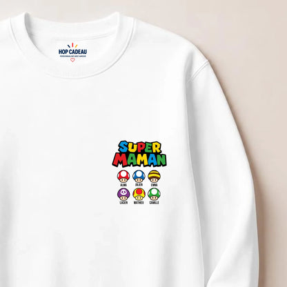 Pull Super Maman personnalisé – Prénoms des enfants – vue 5