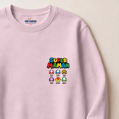 Pull Super Maman personnalisé – Prénoms des enfants – vue 6