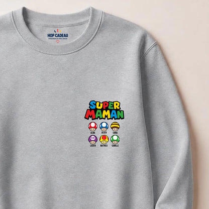Pull Super Maman personnalisé – Prénoms des enfants – vue 8