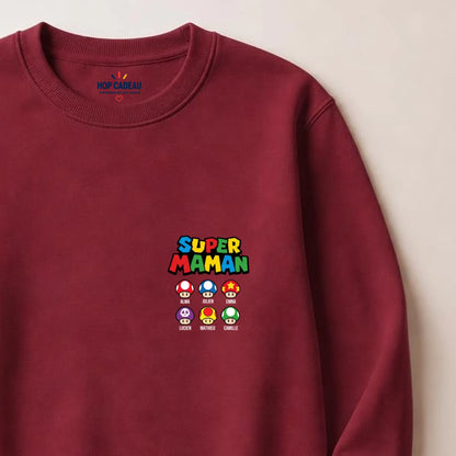 Pull Super Maman personnalisé – Prénoms des enfants – vue 9
