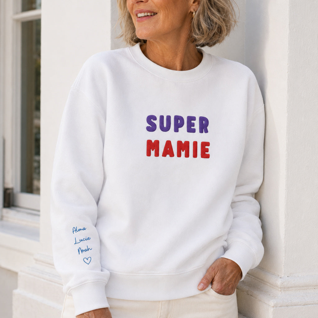 Sweat personnalisé mamie brodé - Super mamie – vue 3