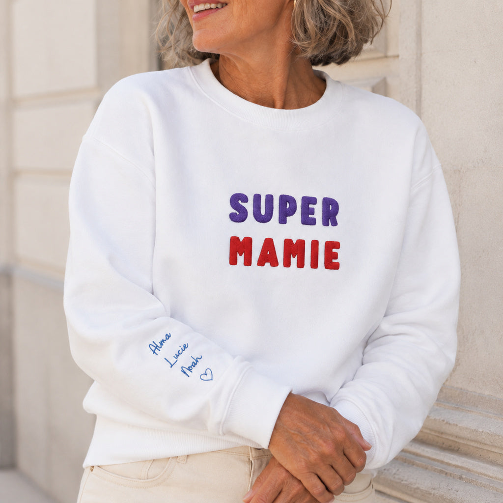 Sweat personnalisé mamie brodé - Super mamie