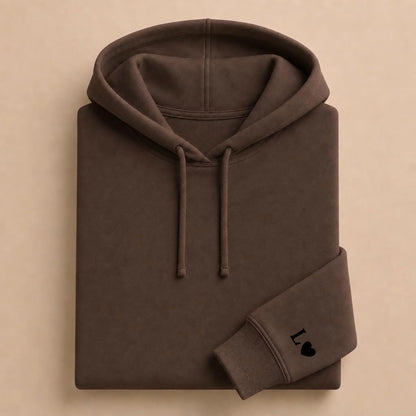 Sweat à capuche couple assorti personnalisé brodé – Hoodie Broderie Droite Rouge