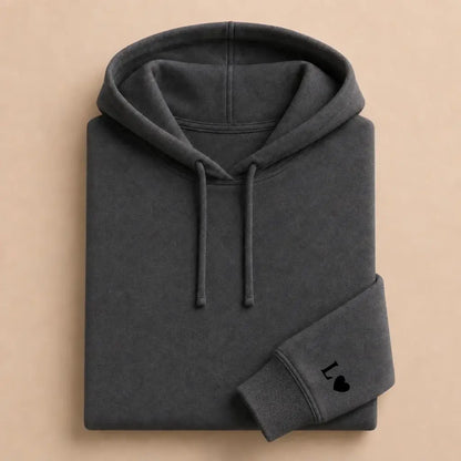 Sweat à capuche couple assorti personnalisé brodé – Hoodie Broderie Droite Rouge