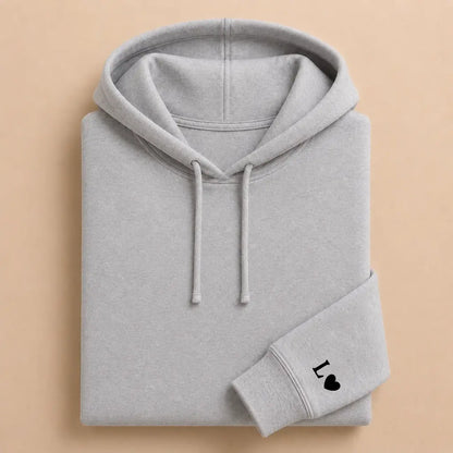 Sweat à capuche couple assorti personnalisé brodé – Hoodie Broderie Droite Rouge