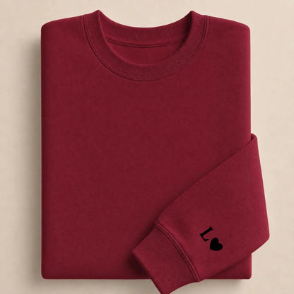 Sweat à capuche couple assorti personnalisé brodé – Hoodie Broderie Droite Rouge