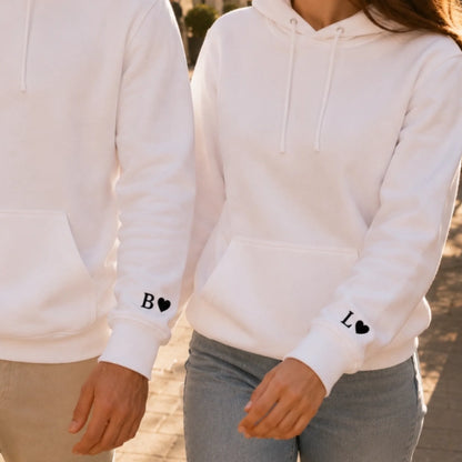 Sweat à capuche couple assorti personnalisé brodé – vue 4