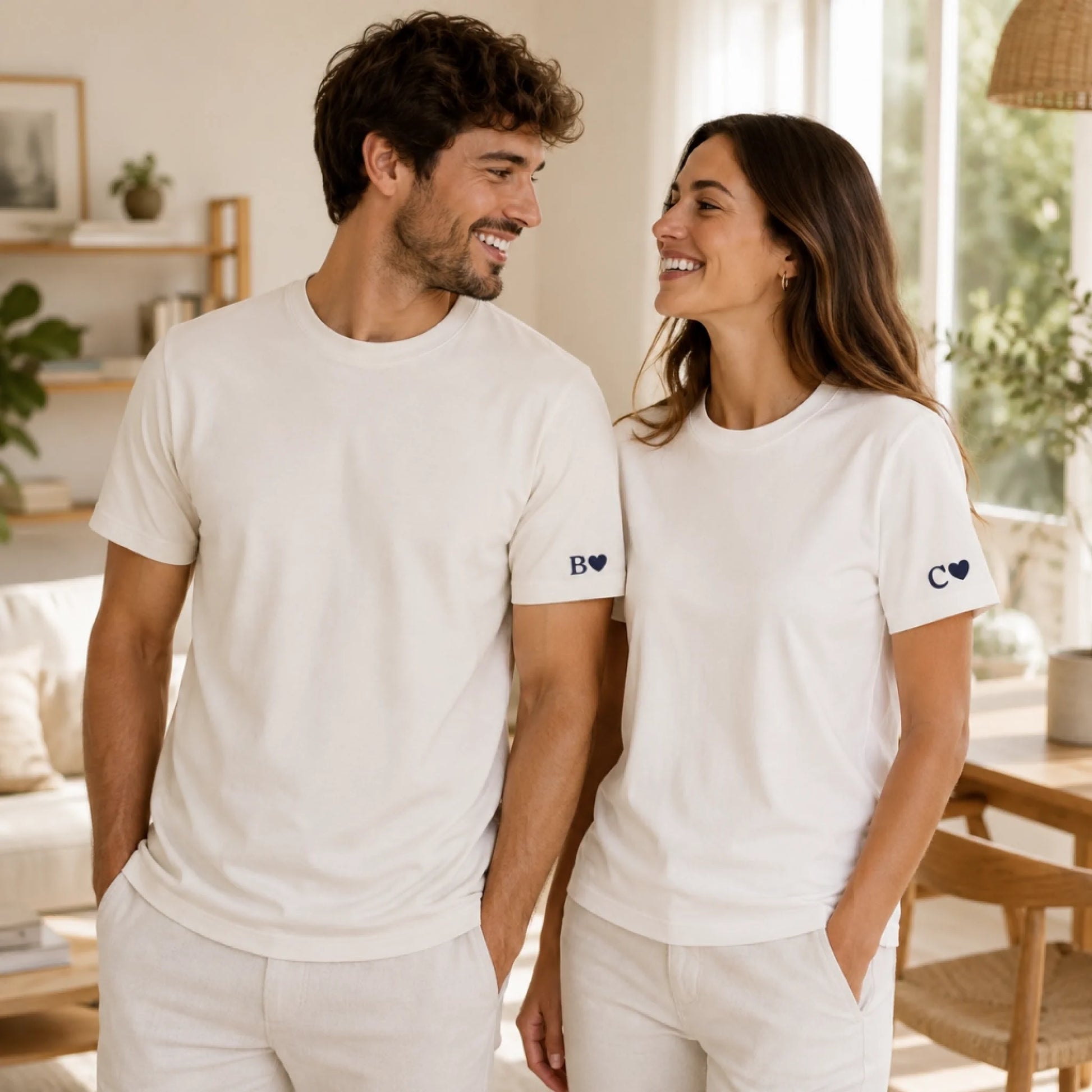 Sweat à capuche couple assorti personnalisé brodé – vue 44
