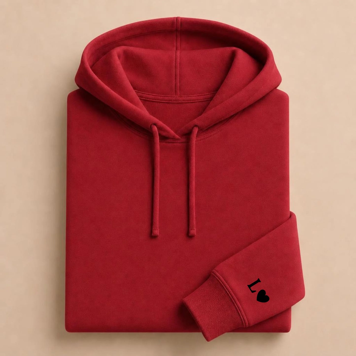 Sweat à capuche couple assorti personnalisé brodé – Hoodie Broderie Droite Rouge