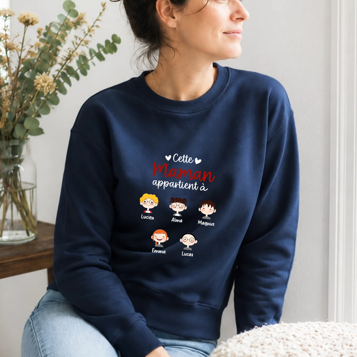 Sweat à capuche Maman personnalisé – Cette Maman appartient à – vue 12
