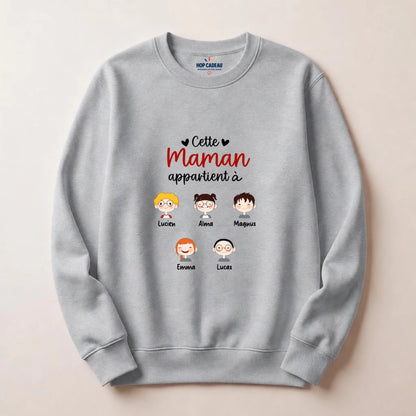 Sweat à capuche Maman personnalisé – Cette Maman appartient à – vue 17