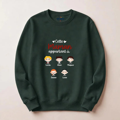 Sweat à capuche Maman personnalisé – Cette Maman appartient à – vue 19