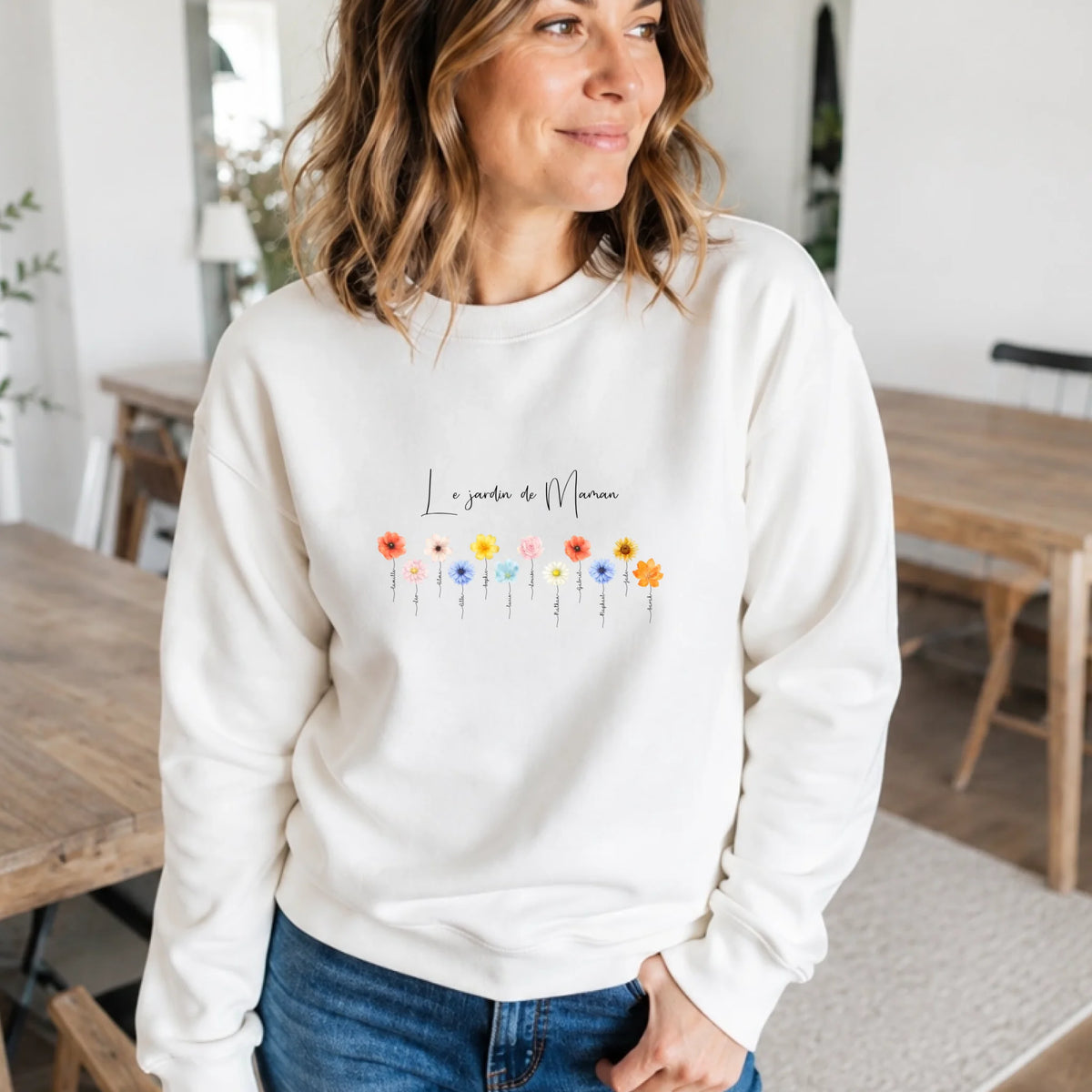 Sweat à capuche Maman personnalisé – Le jardin de Maman – vue 11