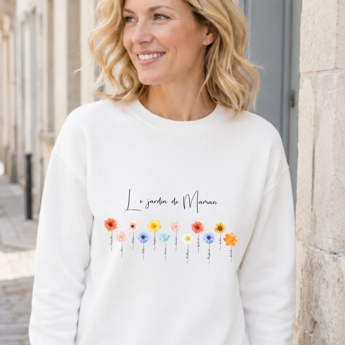 Sweat à capuche Maman personnalisé – Le jardin de Maman – vue 12