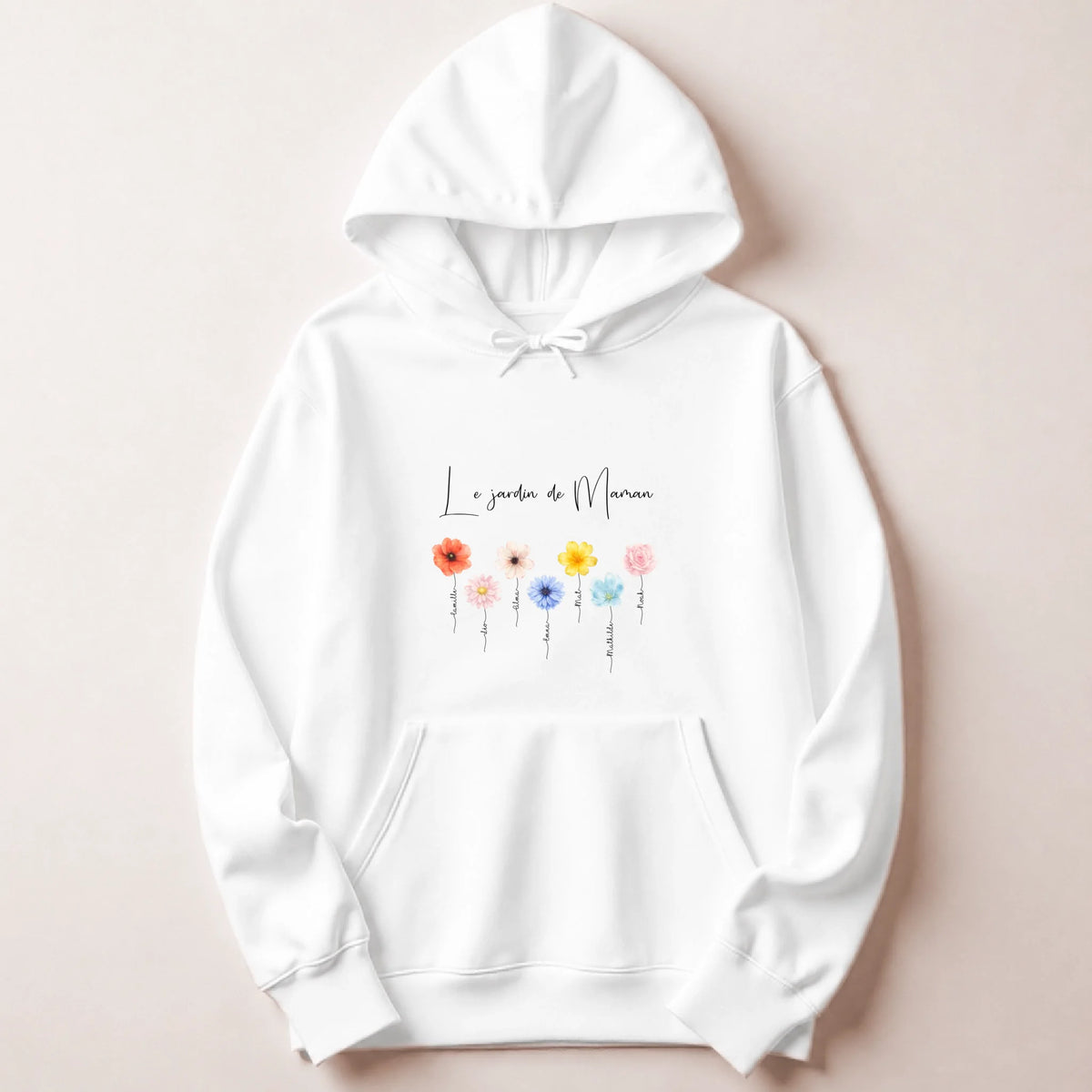 Sweat à capuche Maman personnalisé – Le jardin de Maman – vue 8