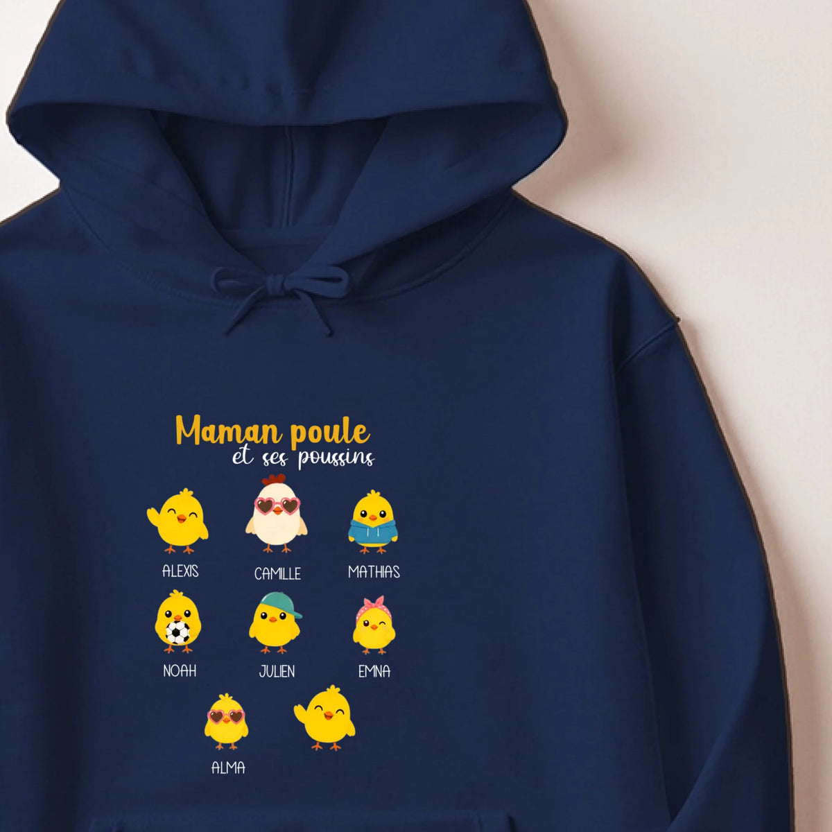 Sweat à capuche Maman personnalisé – Maman Poule – vue 16