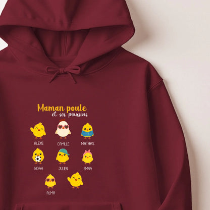 Sweat à capuche Maman personnalisé – Maman Poule – vue 17