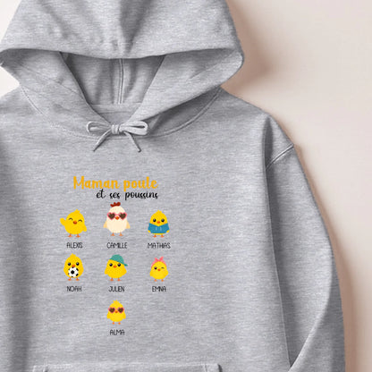 Sweat à capuche Maman personnalisé – Maman Poule – vue 19