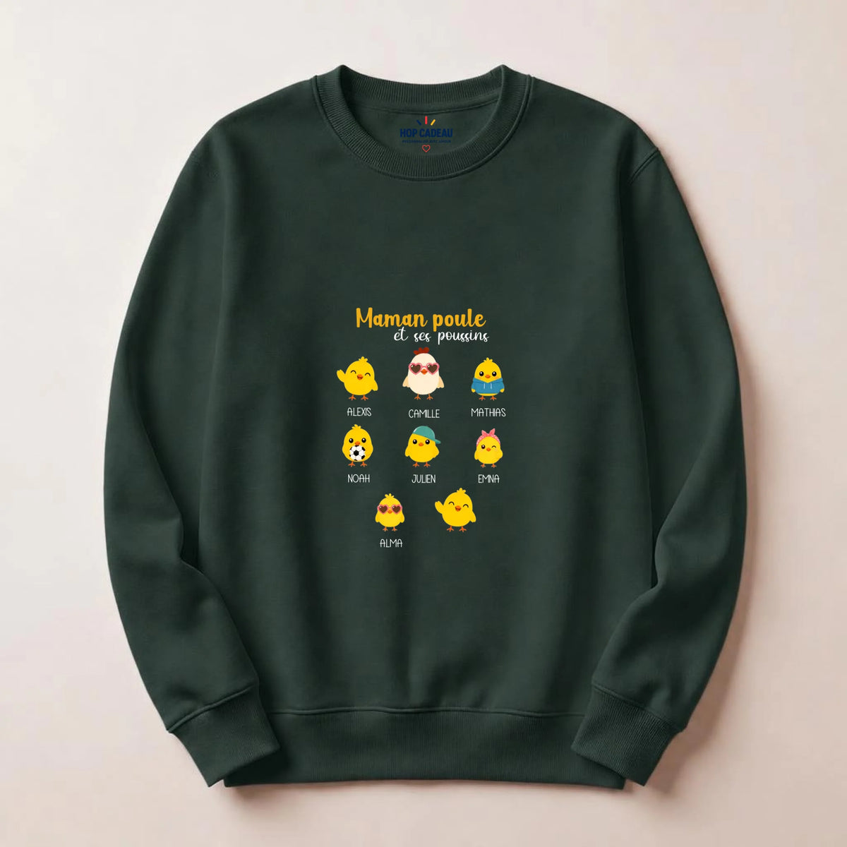 Sweat à capuche Maman personnalisé – Maman Poule – vue 8