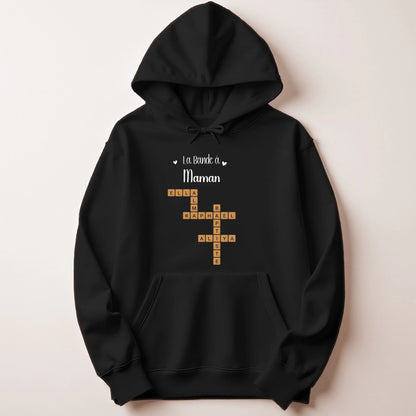 Sweat à capuche Maman personnalisé – Prénoms façon Scrabble – vue 10
