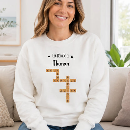 Sweat à capuche Maman personnalisé – Prénoms façon Scrabble – vue 11
