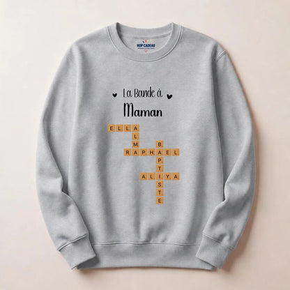 Sweat à capuche Maman personnalisé – Prénoms façon Scrabble – vue 17