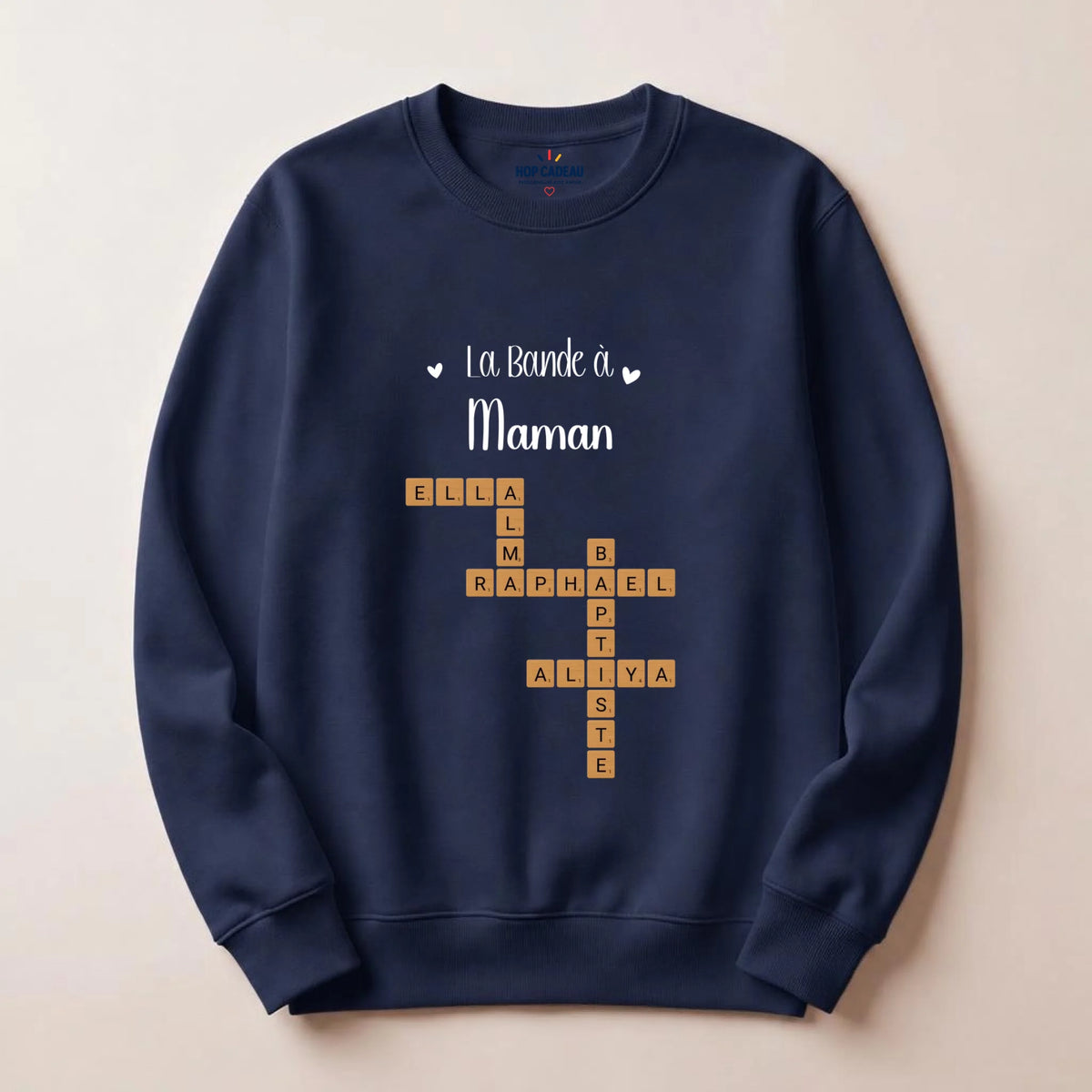 Sweat à capuche Maman personnalisé – Prénoms façon Scrabble – vue 21